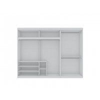 Manhattan Comfort 163GMC1 Mulberry White 2-Sectional Open Hanging Module Wardrobe Closet